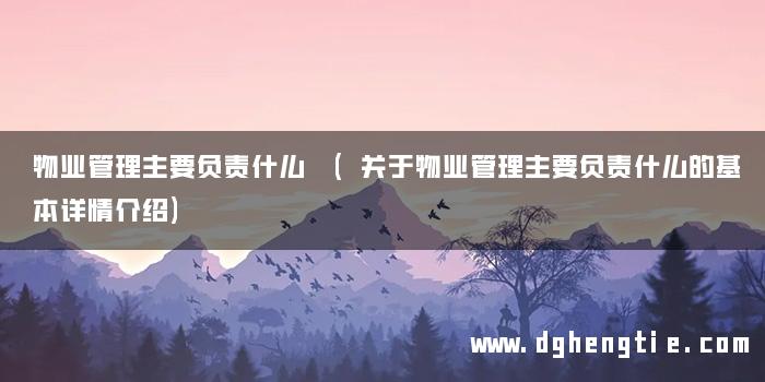 物业管理主要负责什么 (关于物业管理主要负责什么的基本详情介绍)